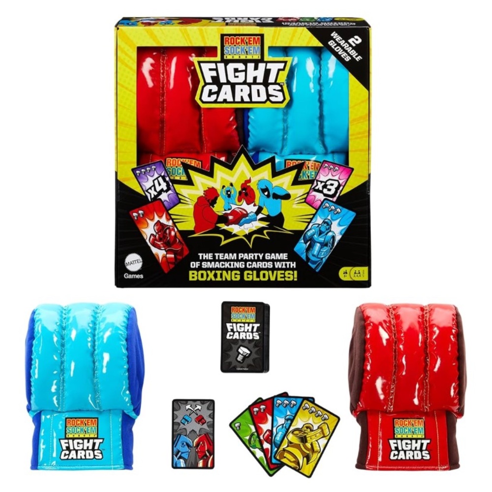 Mattel Rock'Em Sock'Em Fight Cards with Boxing Gloves game new in box